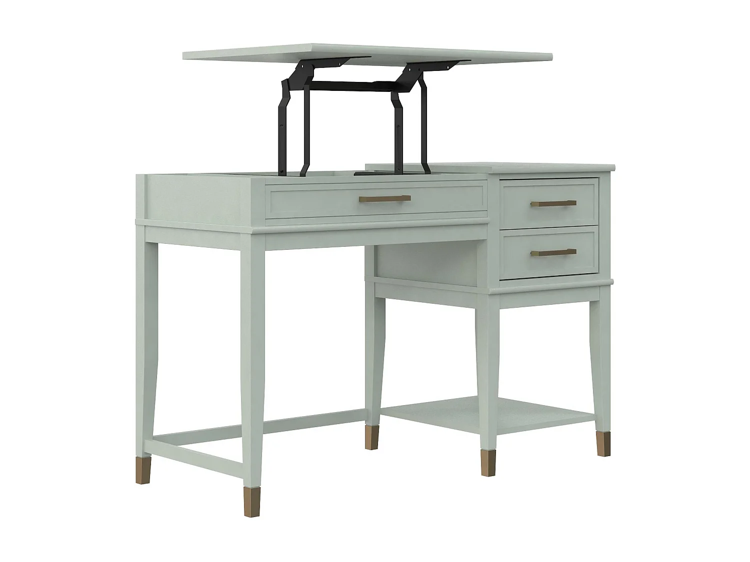 Westerleigh | Bureau d'ordinateur avec plateau relevable en MDF vert