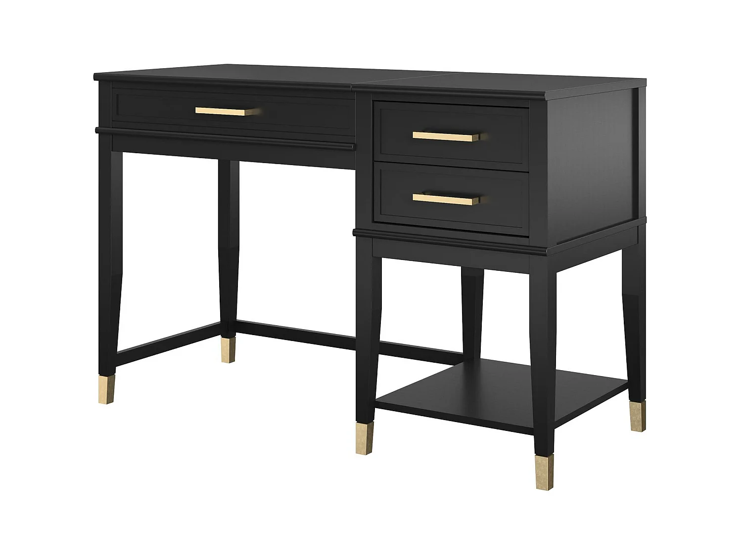 Westerleigh | Bureau d'ordinateur avec plateau relevable en MDF noir
