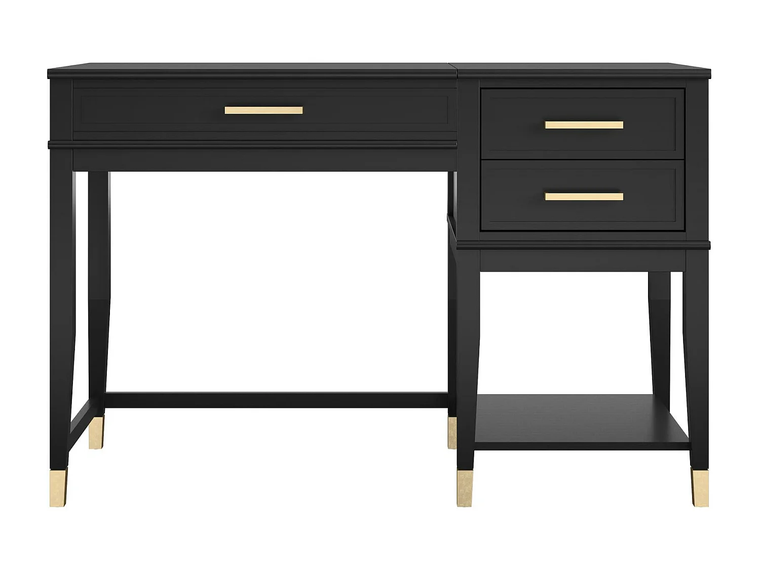 Westerleigh | Bureau d'ordinateur avec plateau relevable en MDF noir
