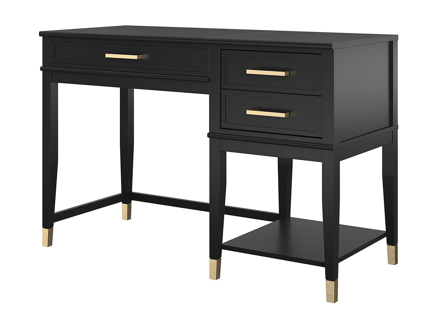 Westerleigh | Bureau d'ordinateur avec plateau relevable en MDF noir