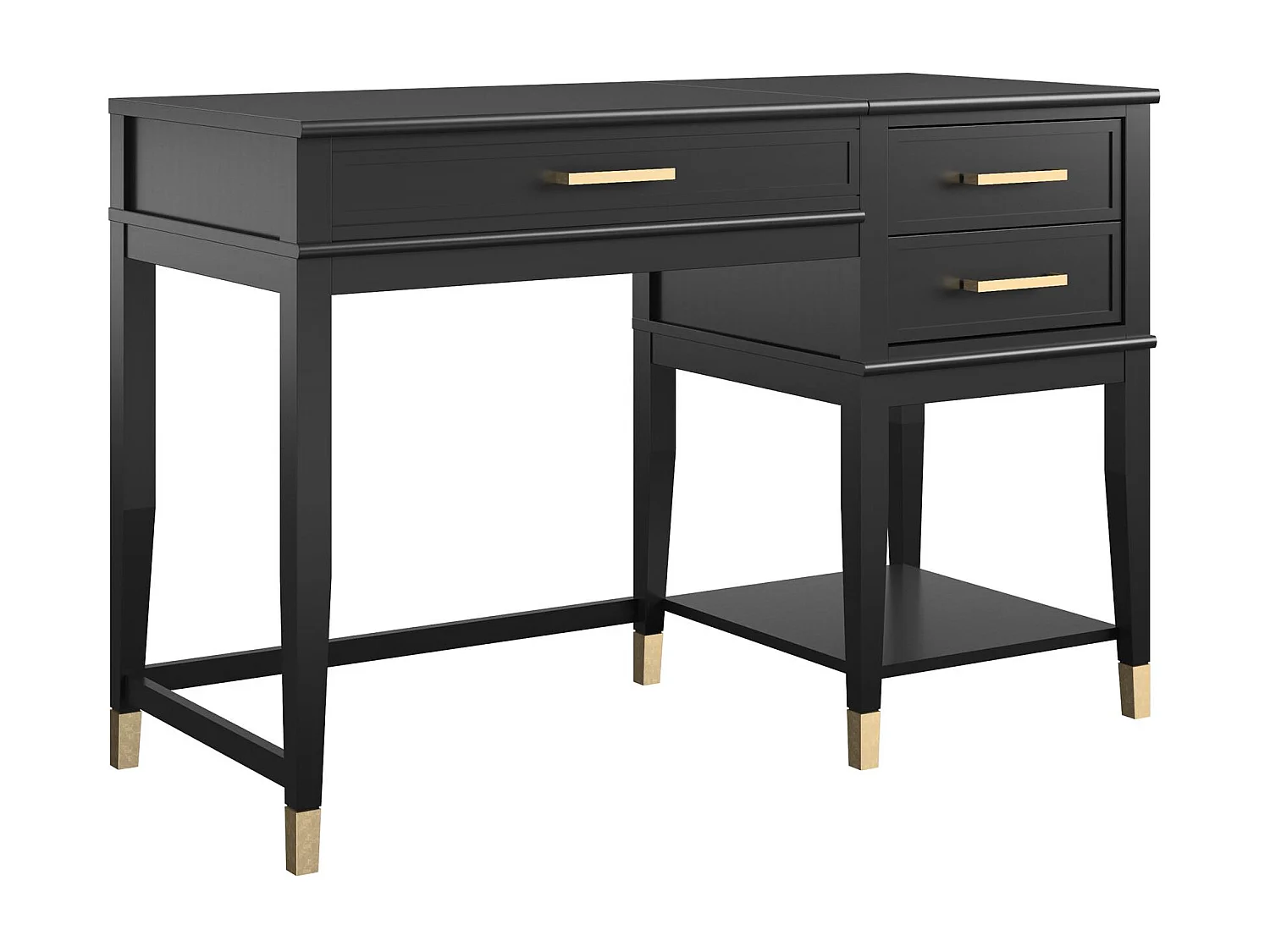 Westerleigh | Bureau d'ordinateur avec plateau relevable en MDF noir