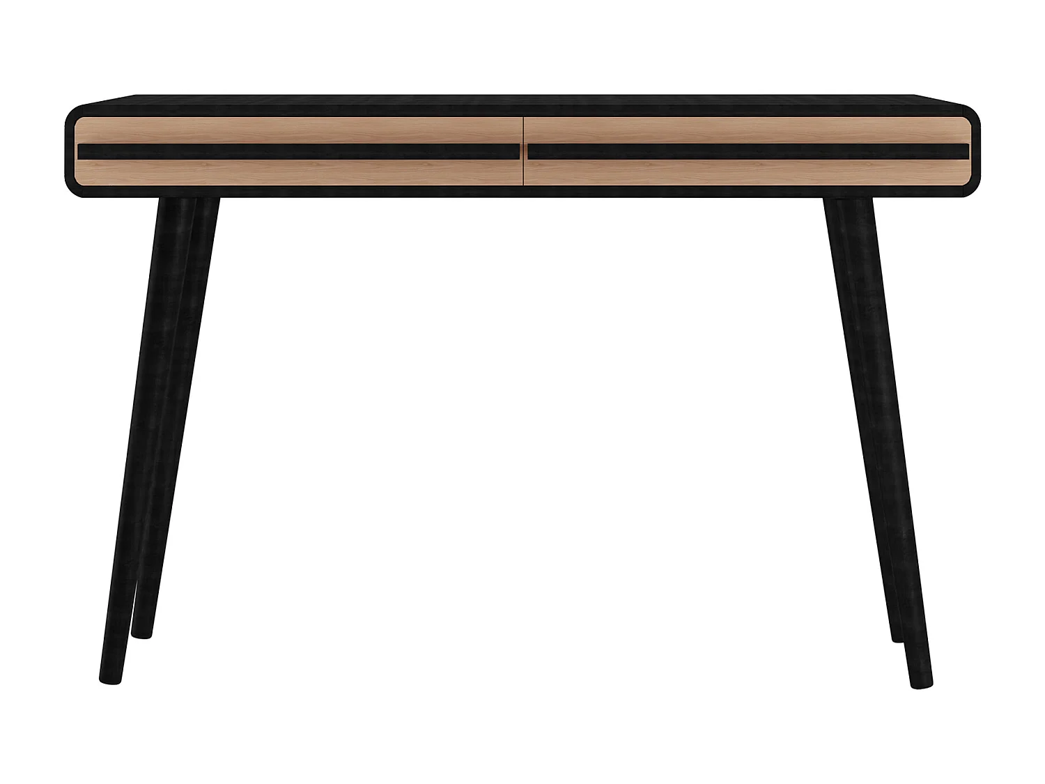 Chantal | Bureau à 2 tiroirs en effet bois noir