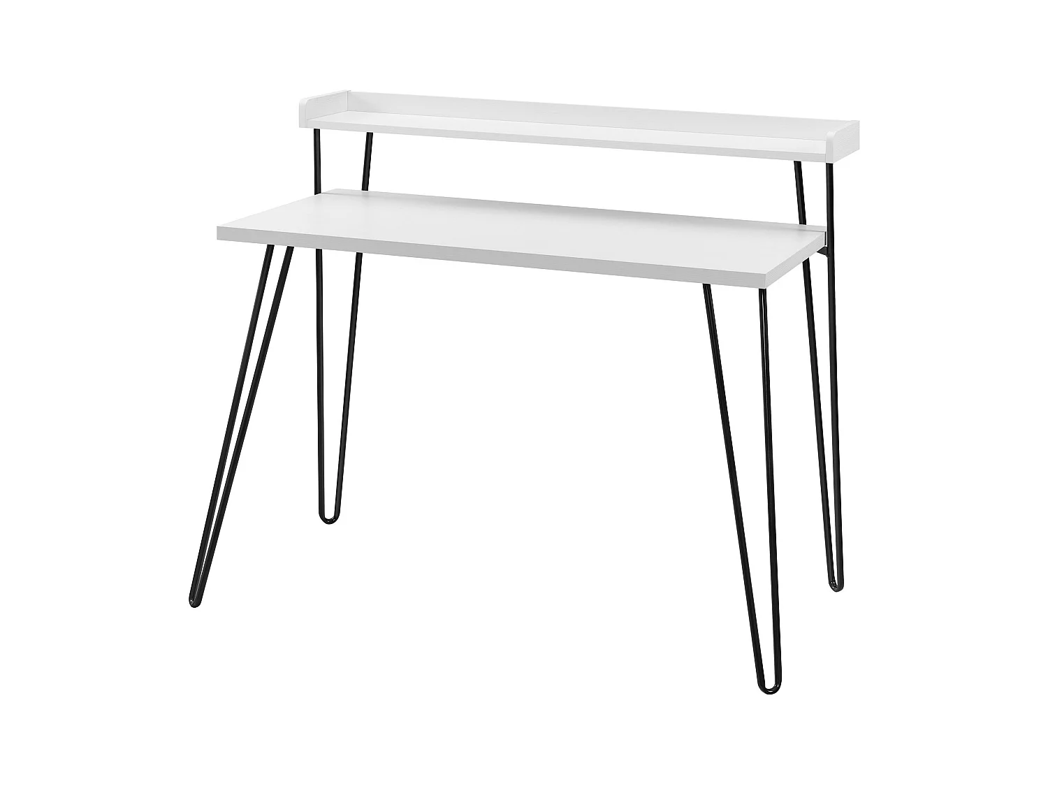 Haven | Computerbureau met legplank in laminaat wit