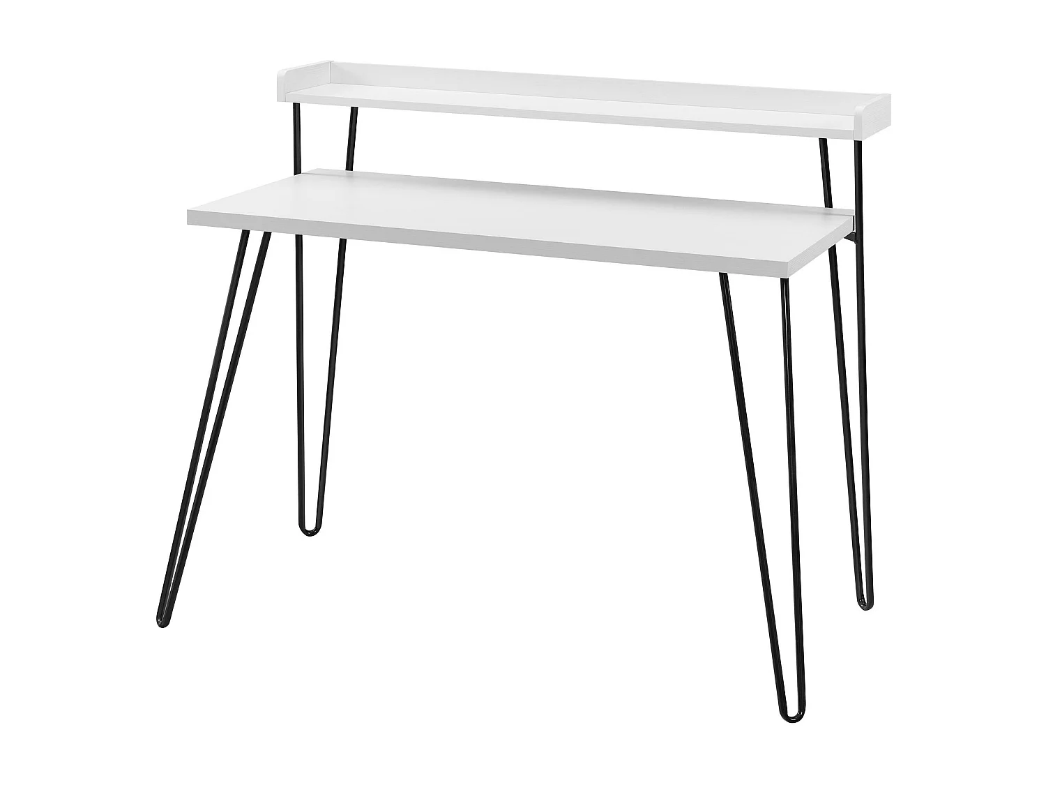 Haven | Computerbureau met legplank in laminaat wit