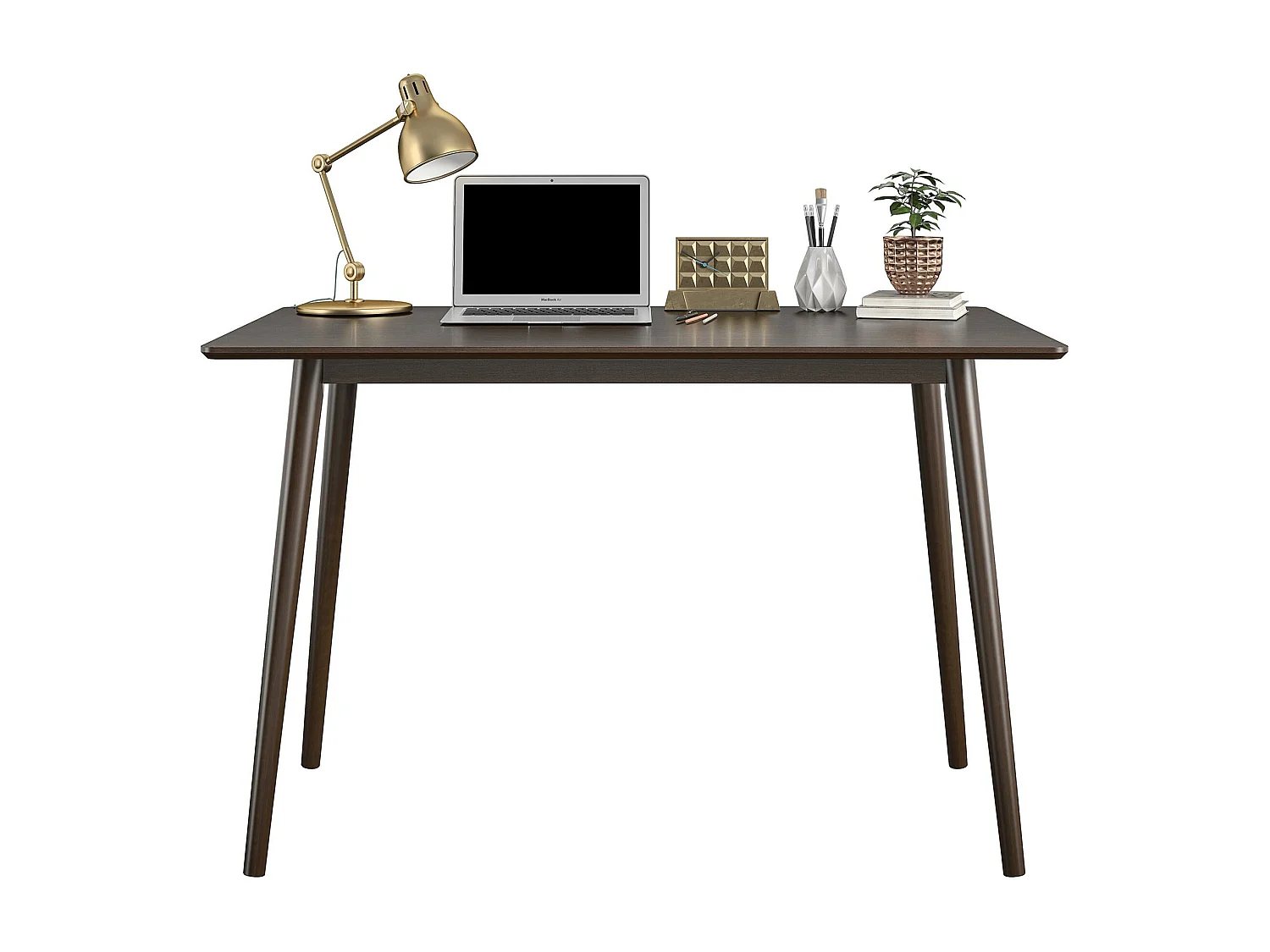 Secretária de pedestal único em MDF branco