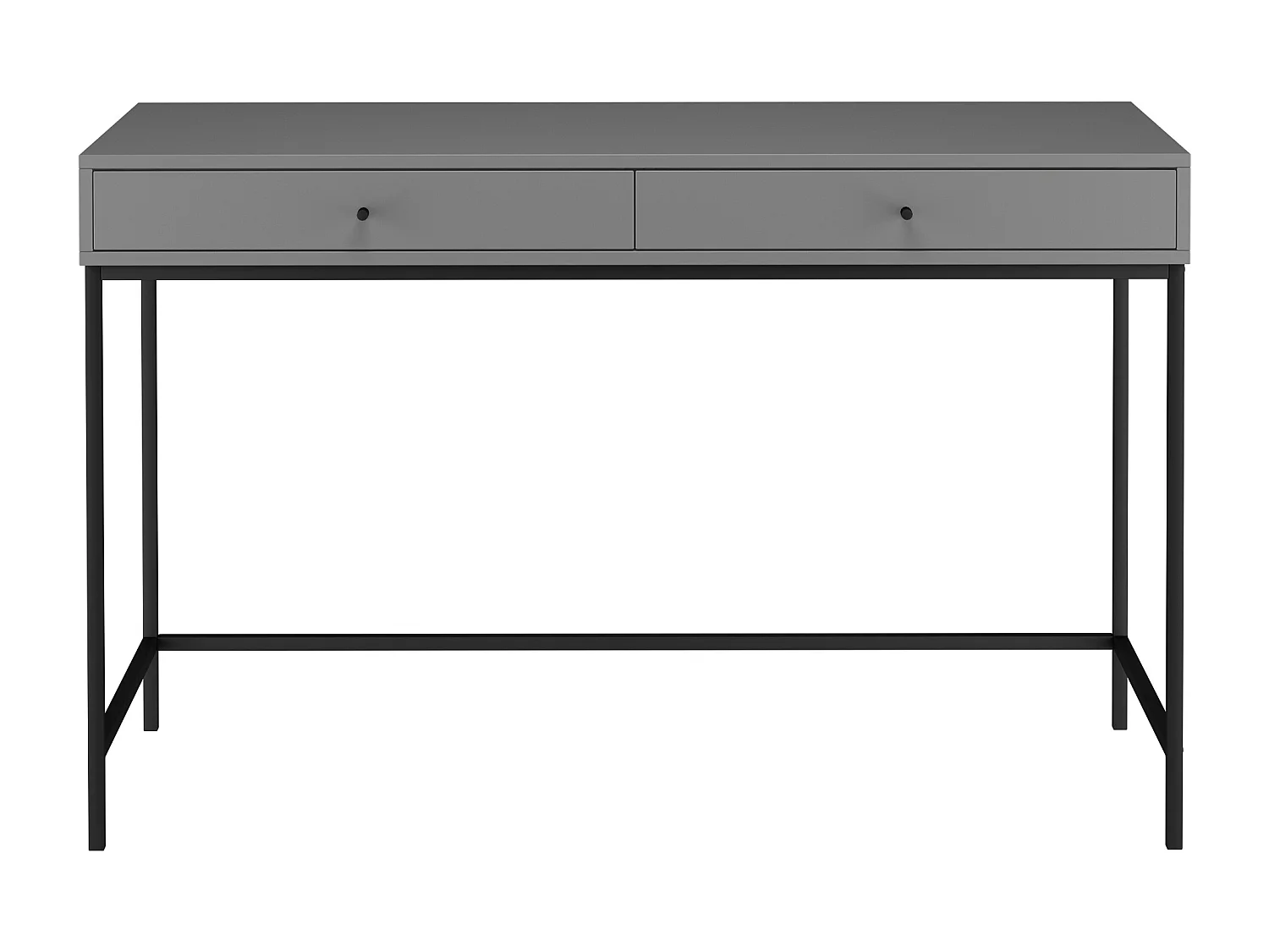 Scrivania con 2 cassetti in truciolare grigio
