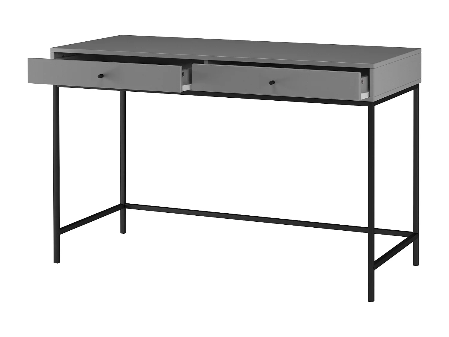 Scrivania con 2 cassetti in truciolare grigio