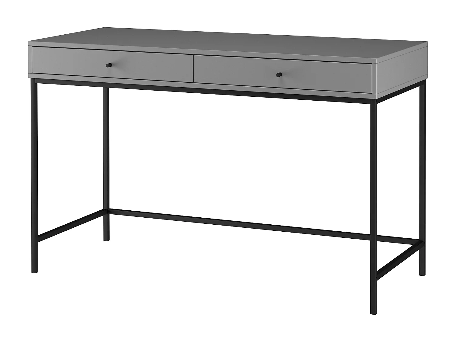 Celine | Bureau avec 2 tiroirs en mélaminé gris