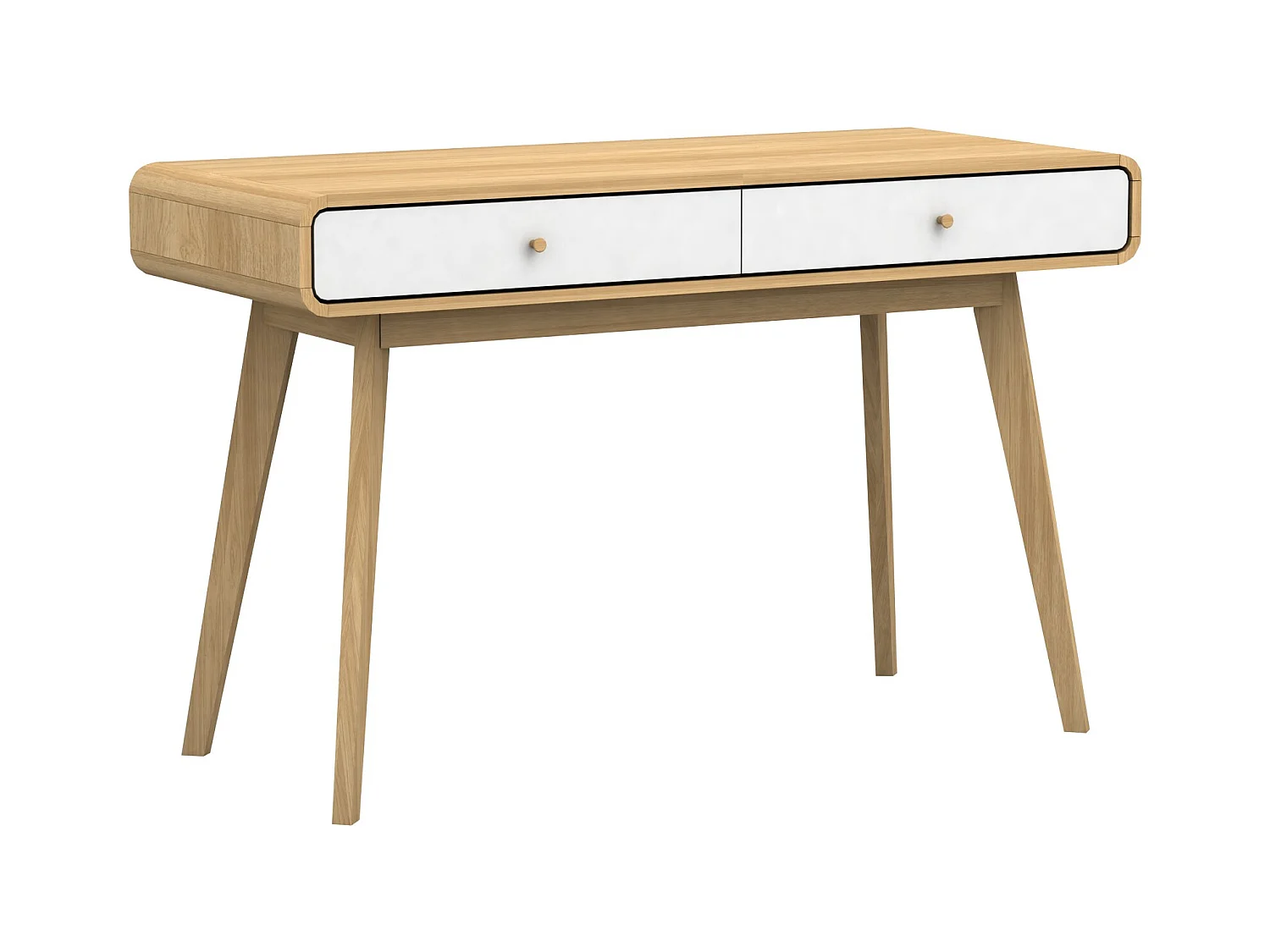Cassie | Bureau avec 2 tiroirs en effet chêne blanc
