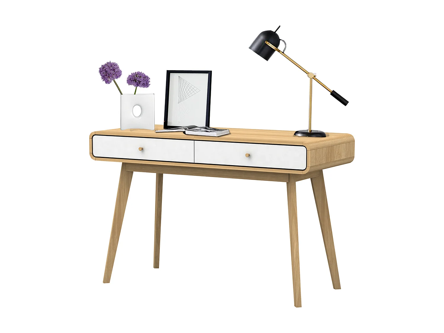 Mesa de computador com tampo elevável em MDF roxo