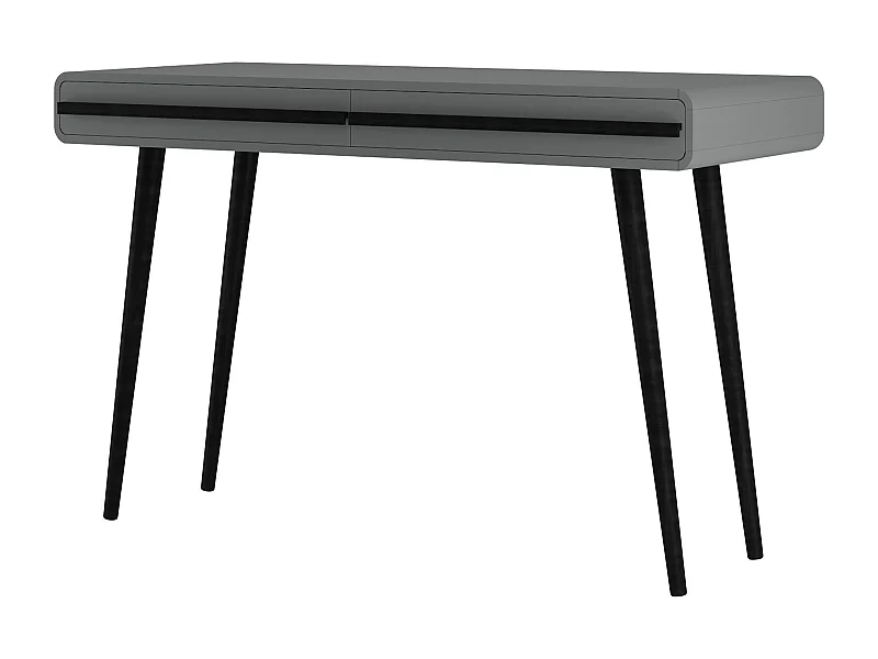 Scrivania con 2 cassetti in truciolare grigio e nero