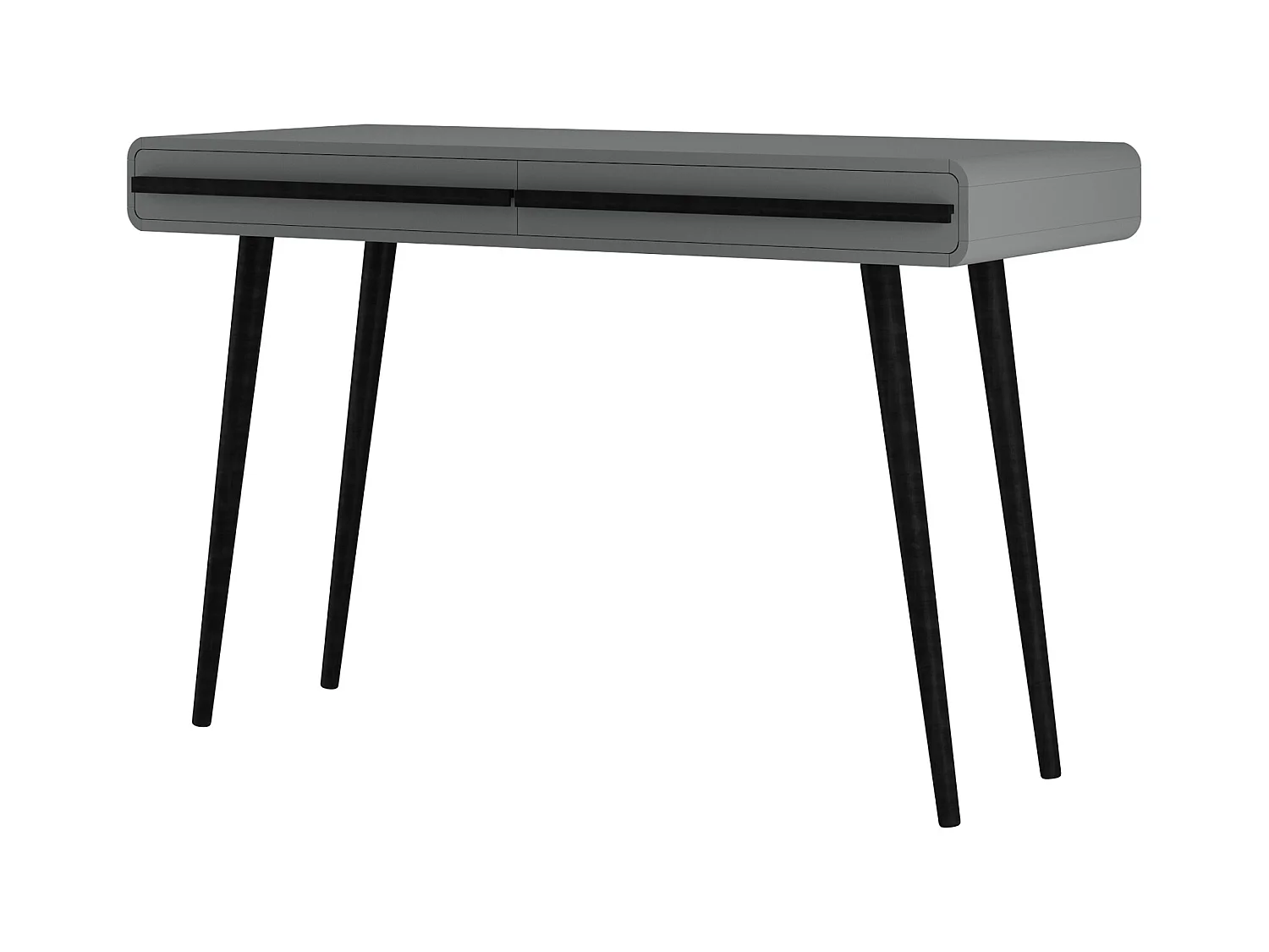 Scrivania con 2 cassetti in truciolare grigio e nero