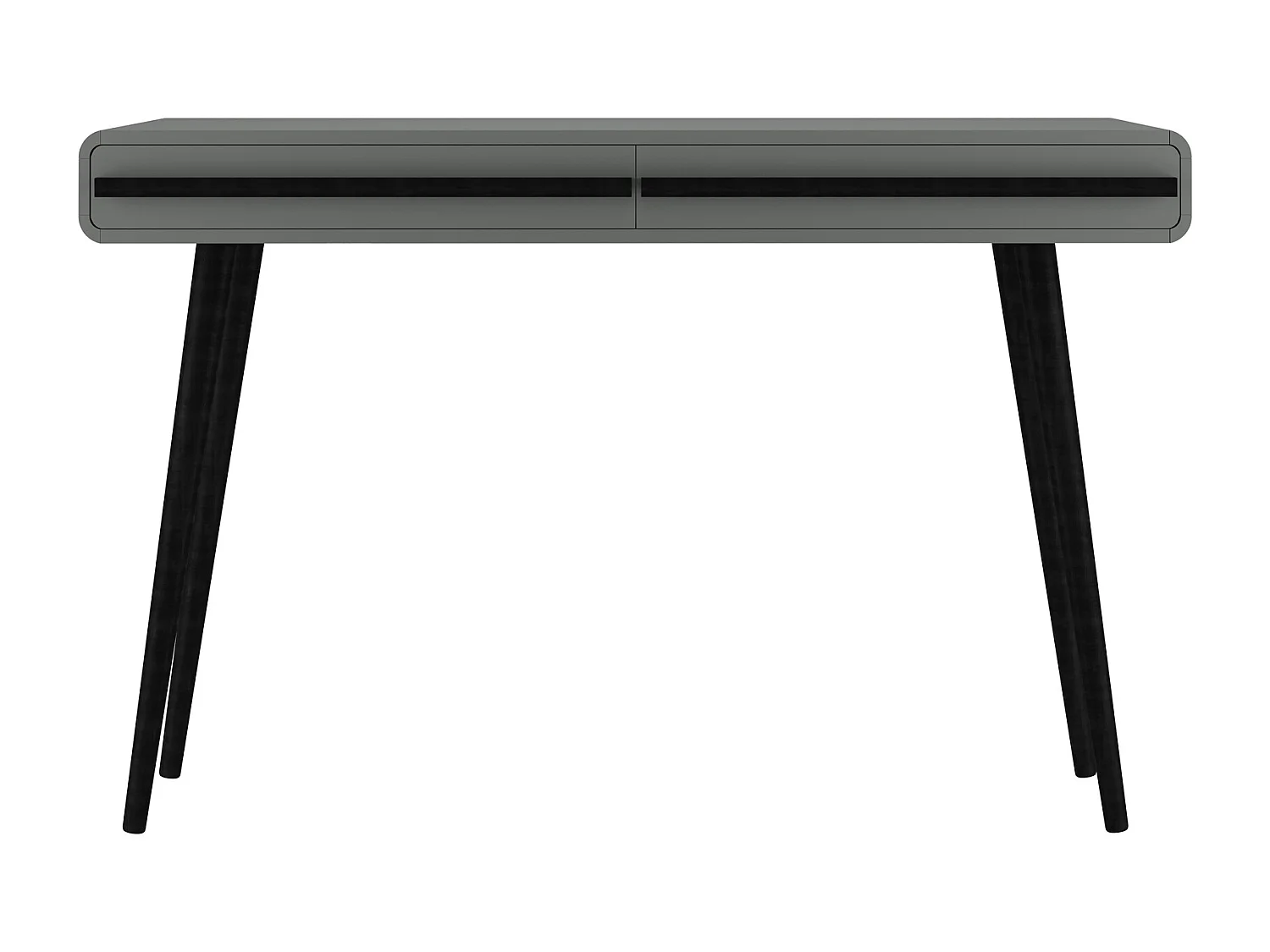 Chantal | Bureau à 2 tiroirs en effet bois gris et noir