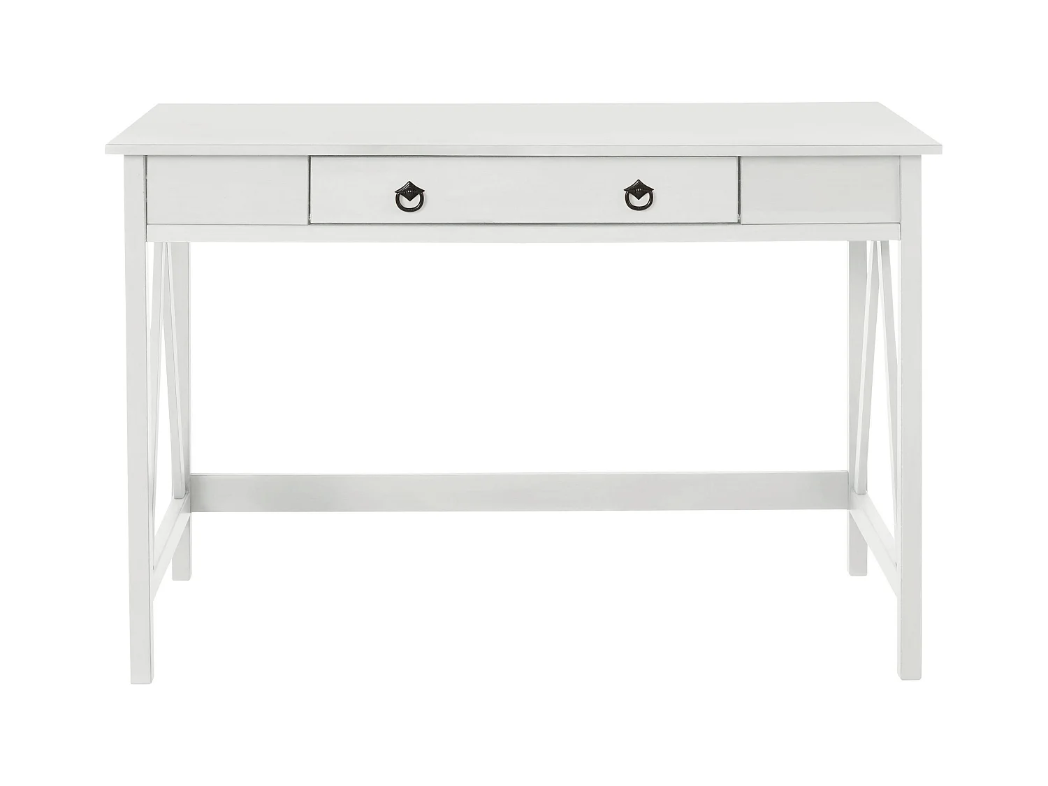 Scrivania con 1 cassetto in pino bianco