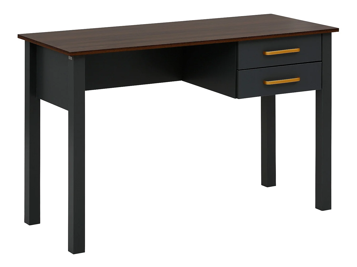 Secretária com 1 gaveta em castanho pinho