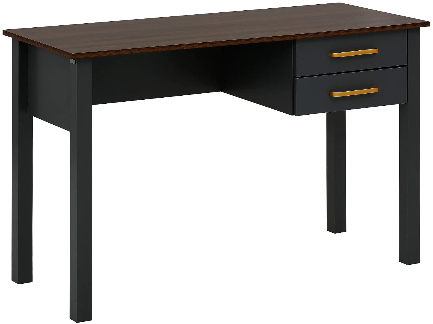 Schreibtisch mit 2 Schubladen in MDF, grau