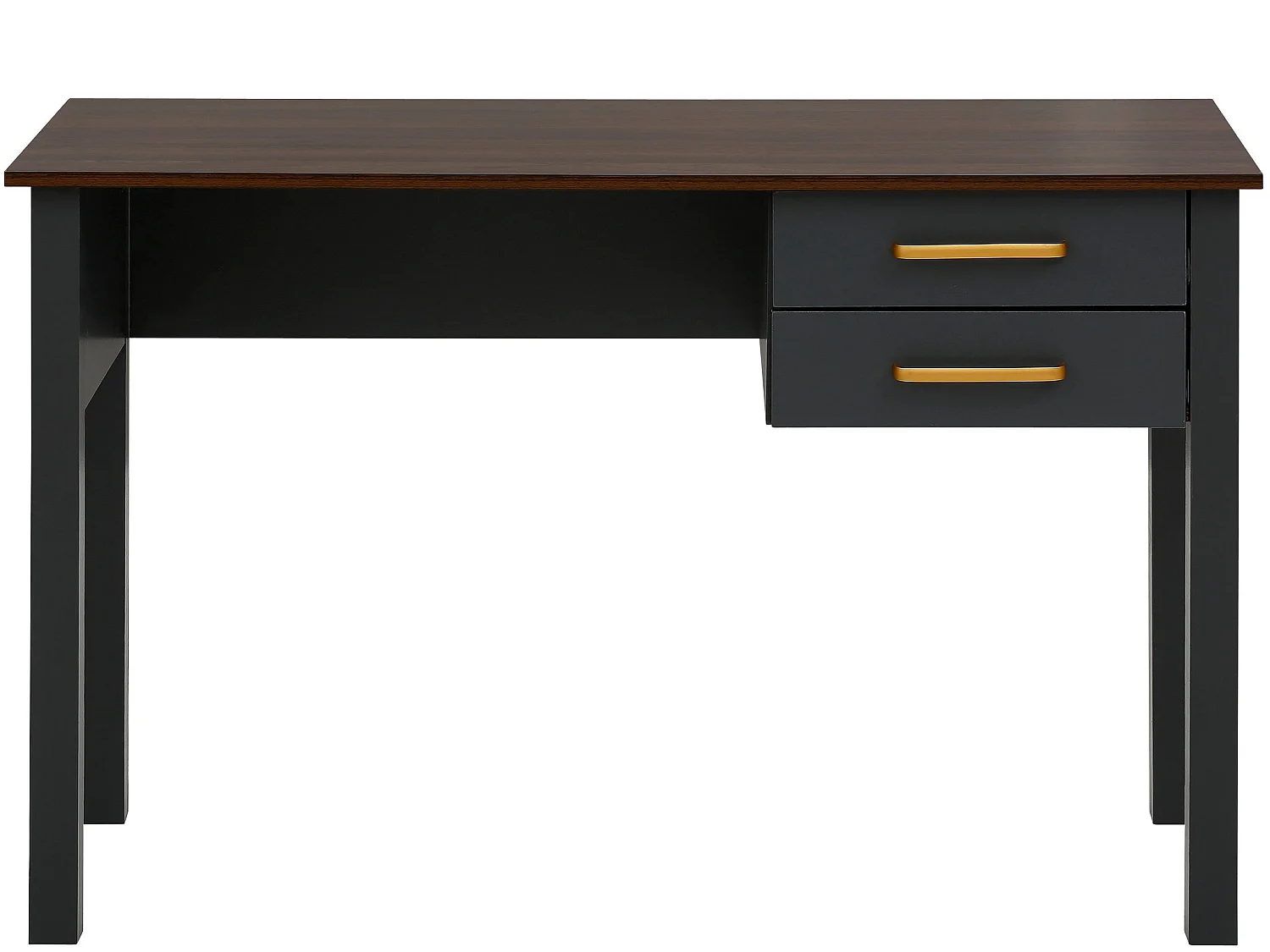 Schreibtisch mit 2 Schubladen in MDF, grau