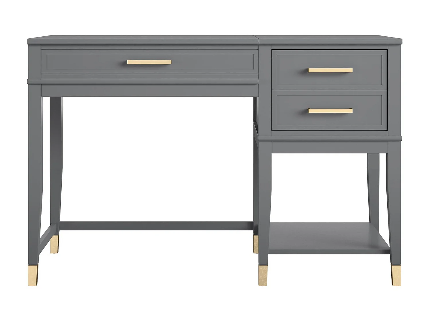 Westerleigh | Bureau avec plateau élévateur en mélaminé gris graphite