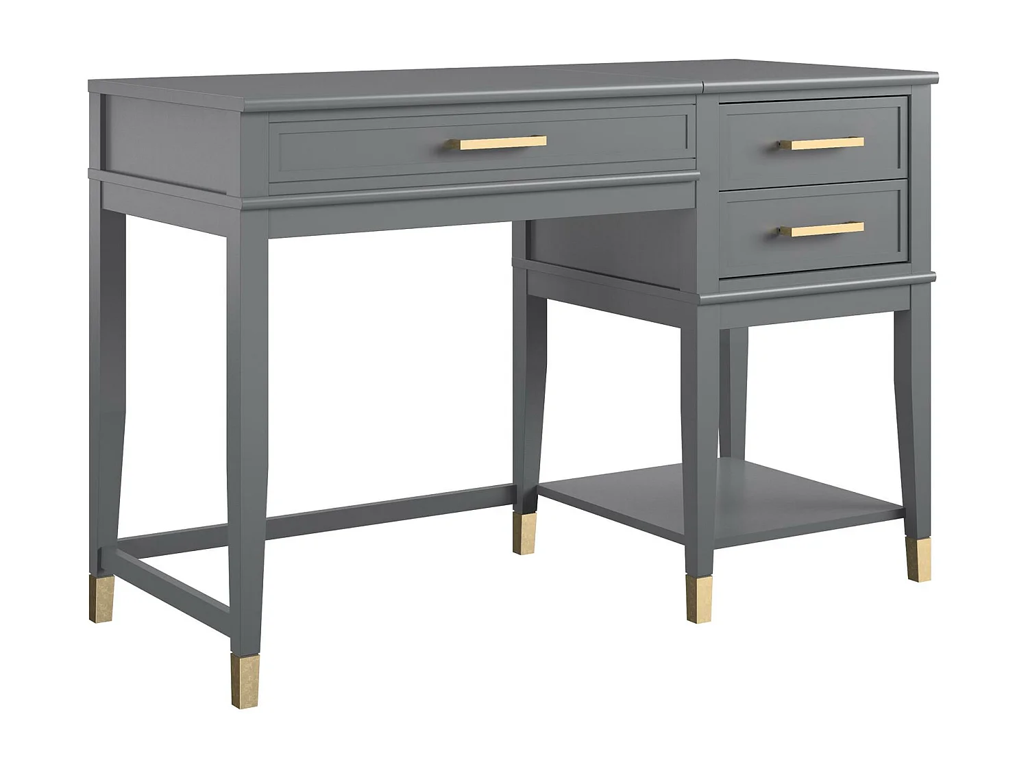 Westerleigh | Bureau avec plateau élévateur en mélaminé gris graphite