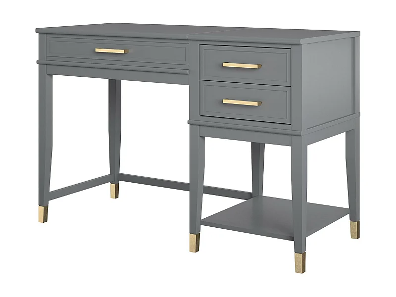 Westerleigh | Schreibtisch mit Lifttop aus MDF Graphitgrau