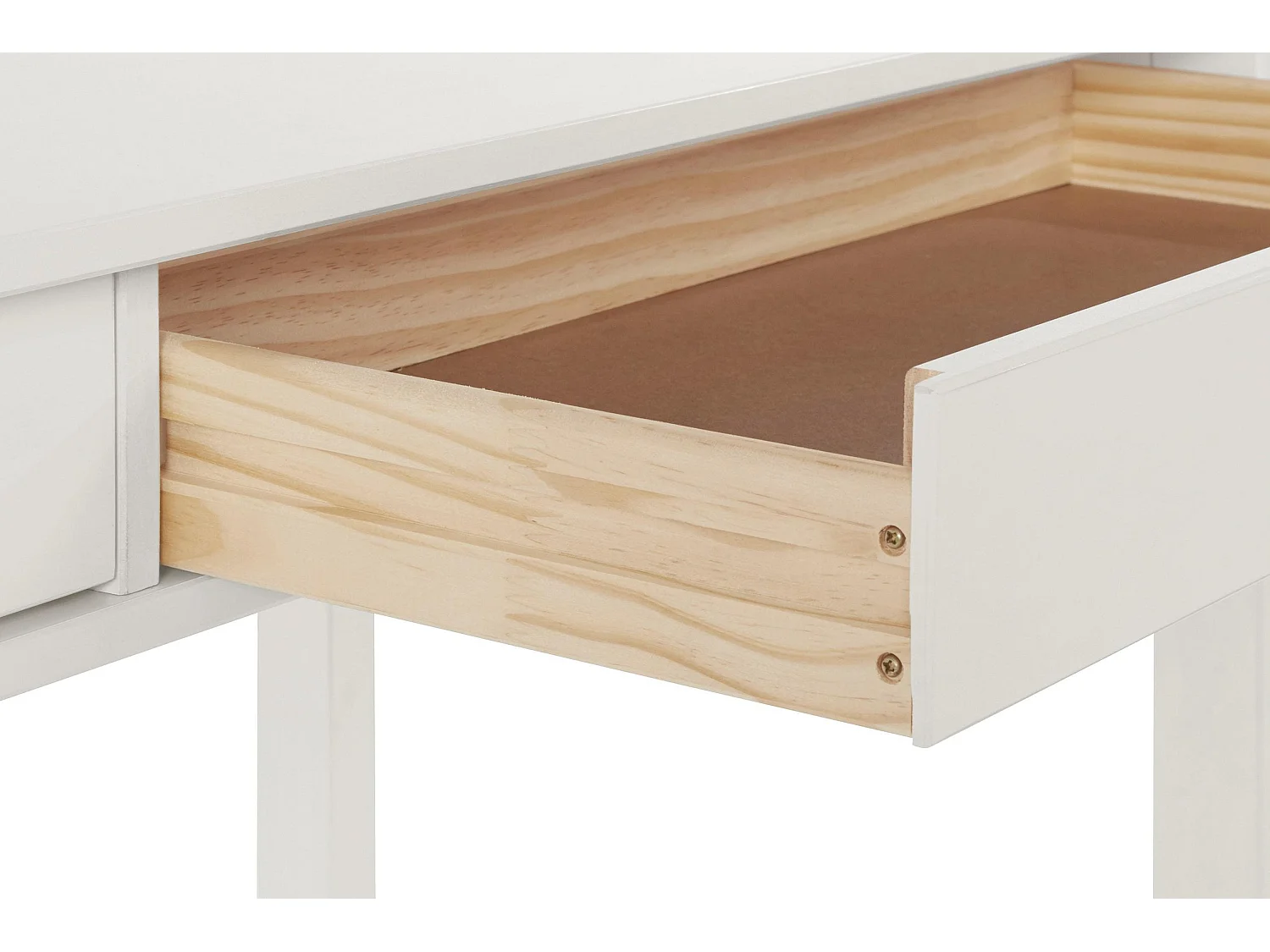 Escritorio con 2 cajones en pino blanco