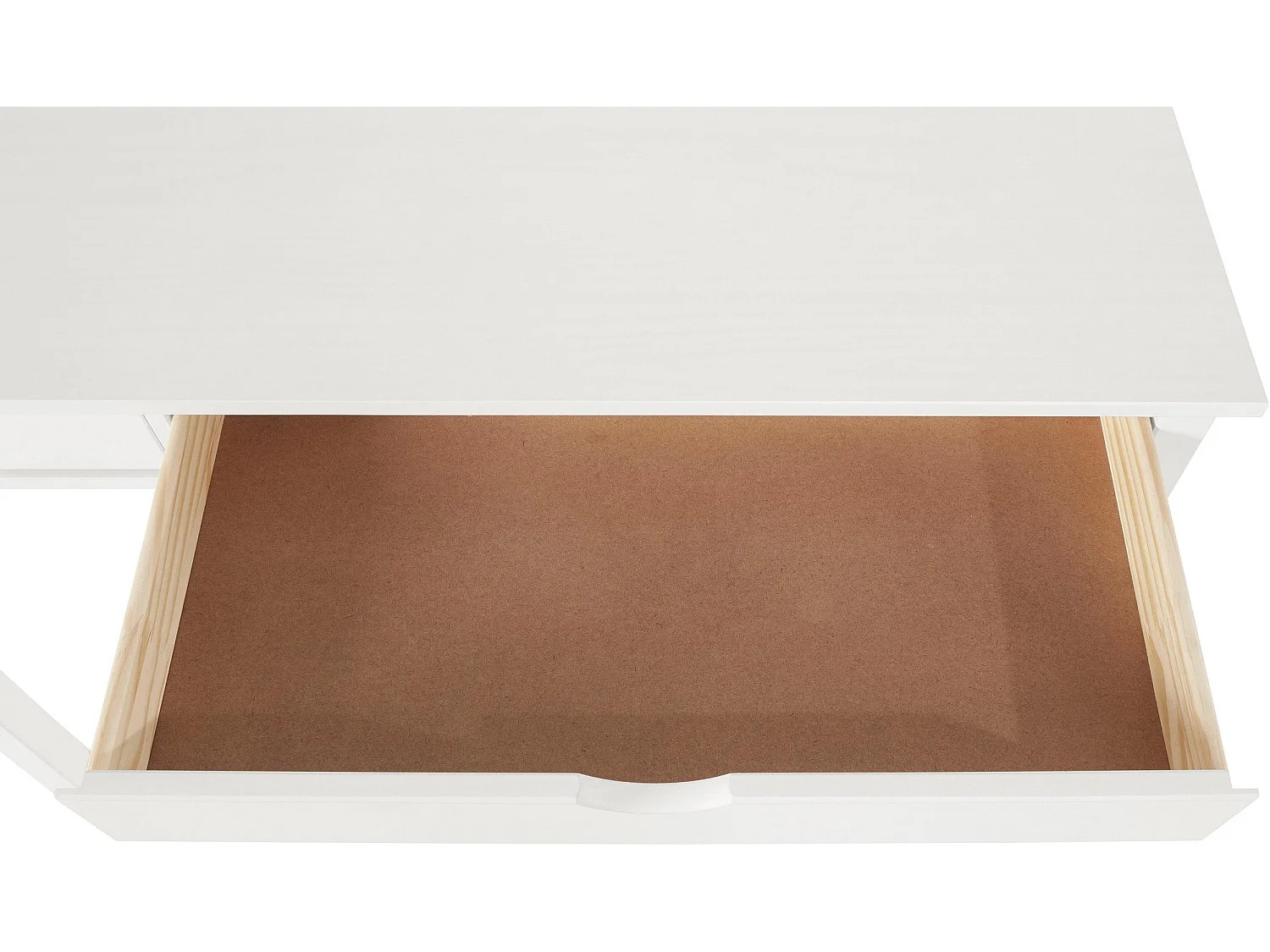 Gava | Secretária com 2 Gavetas em Pinho Branco