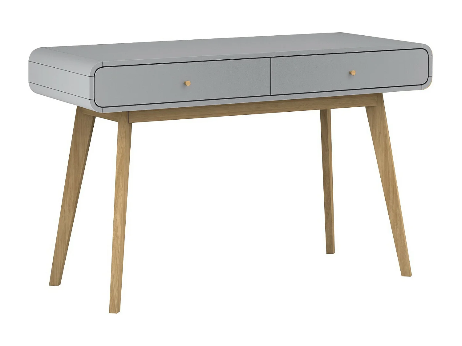 Cassie | Bureau avec 2 tiroirs en mélaminé gris