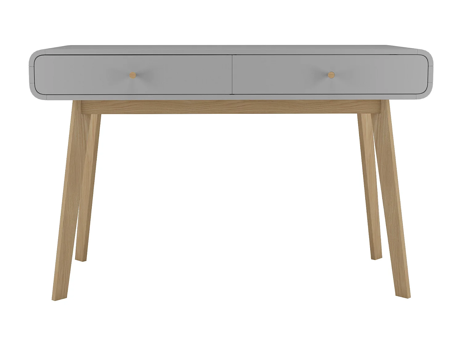 Cassie | Bureau avec 2 tiroirs en mélaminé gris