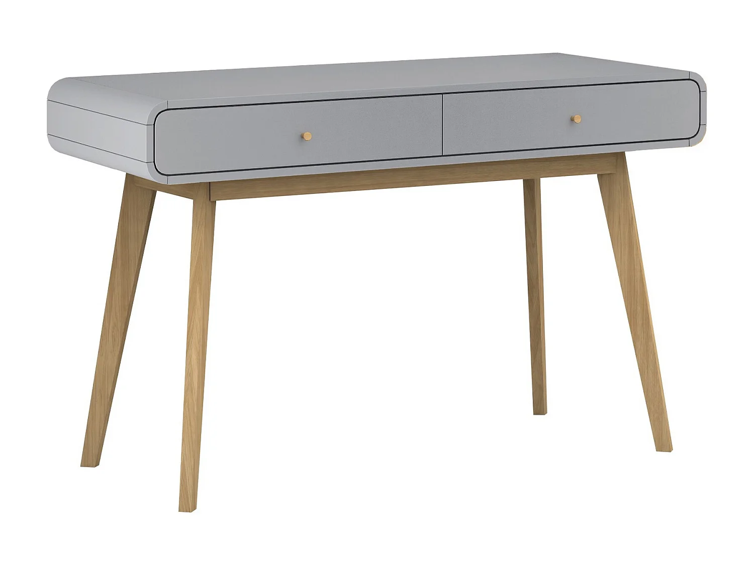 Cassie | Bureau avec 2 tiroirs en mélaminé gris