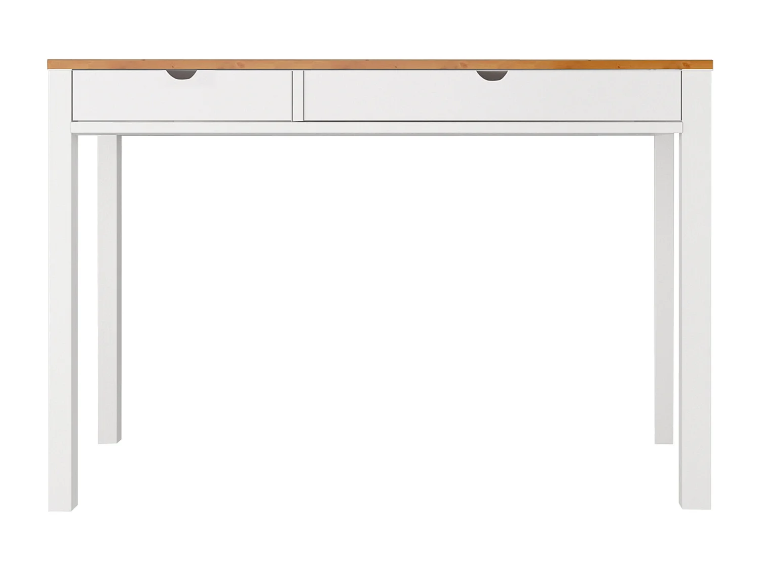 Gava | Bureau 2 tiroirs en pin blanc et nature
