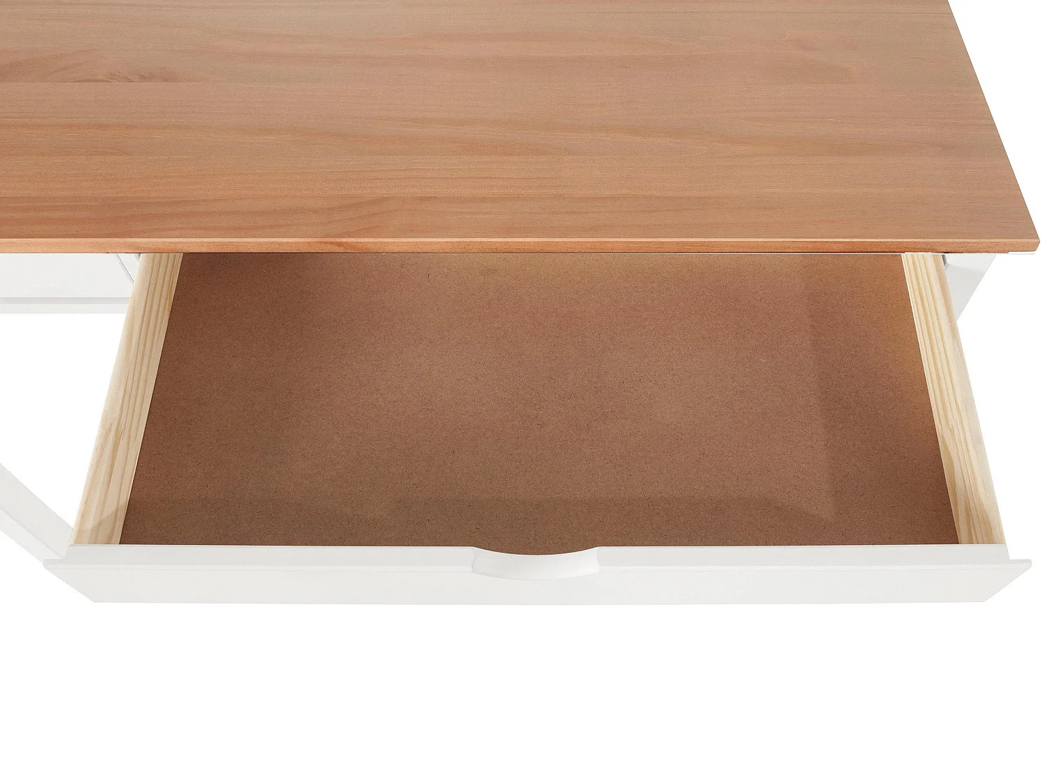 Escritorio con 2 cajones en pino blanco y natural