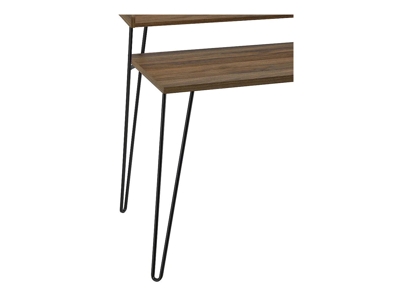 Haven | Bureau d'ordinateur avec étagère en aspect noyer