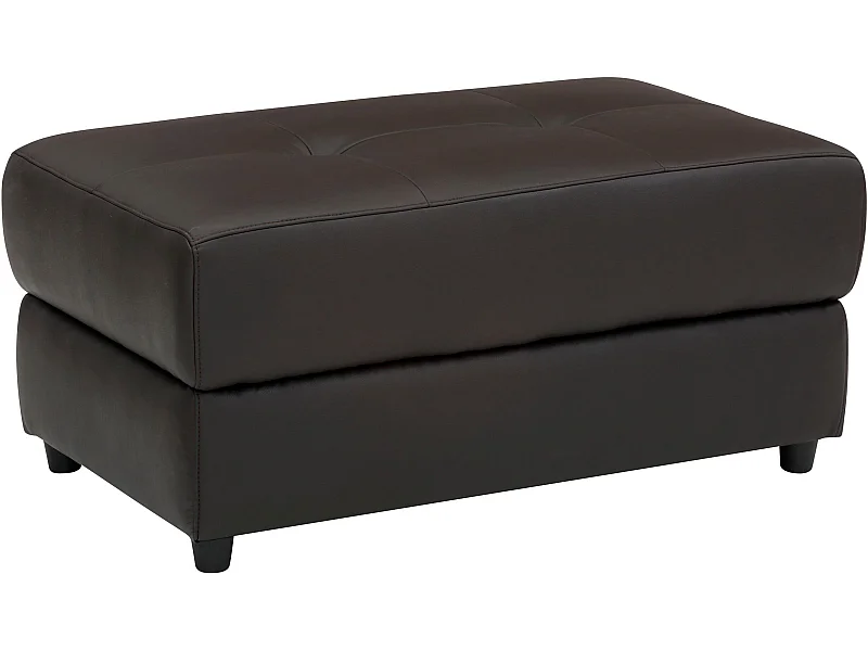 Capena | Pouf rembourré en PU marron