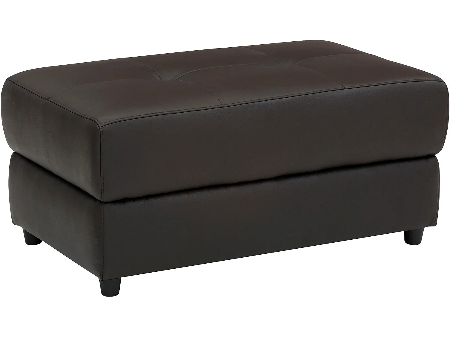 Capena | Pouf rembourré en PU marron