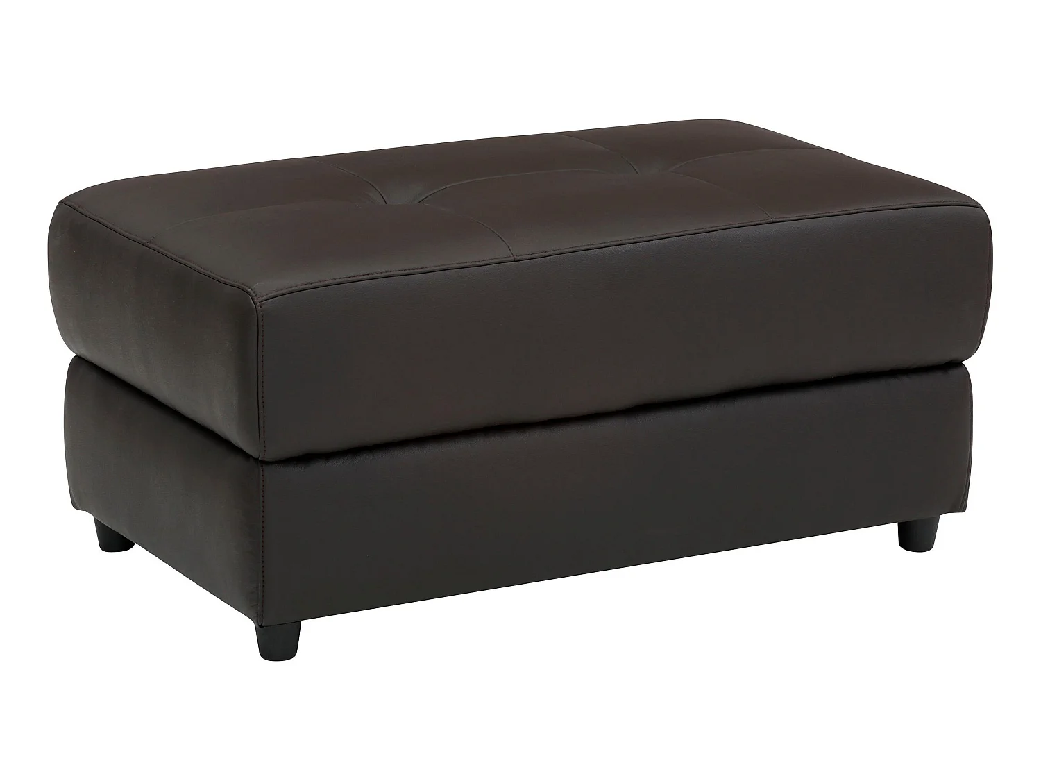 Capena | Pouf rembourré en PU marron