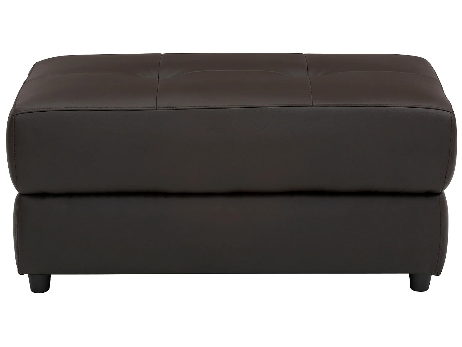 Capena | Pouf rembourré en PU marron