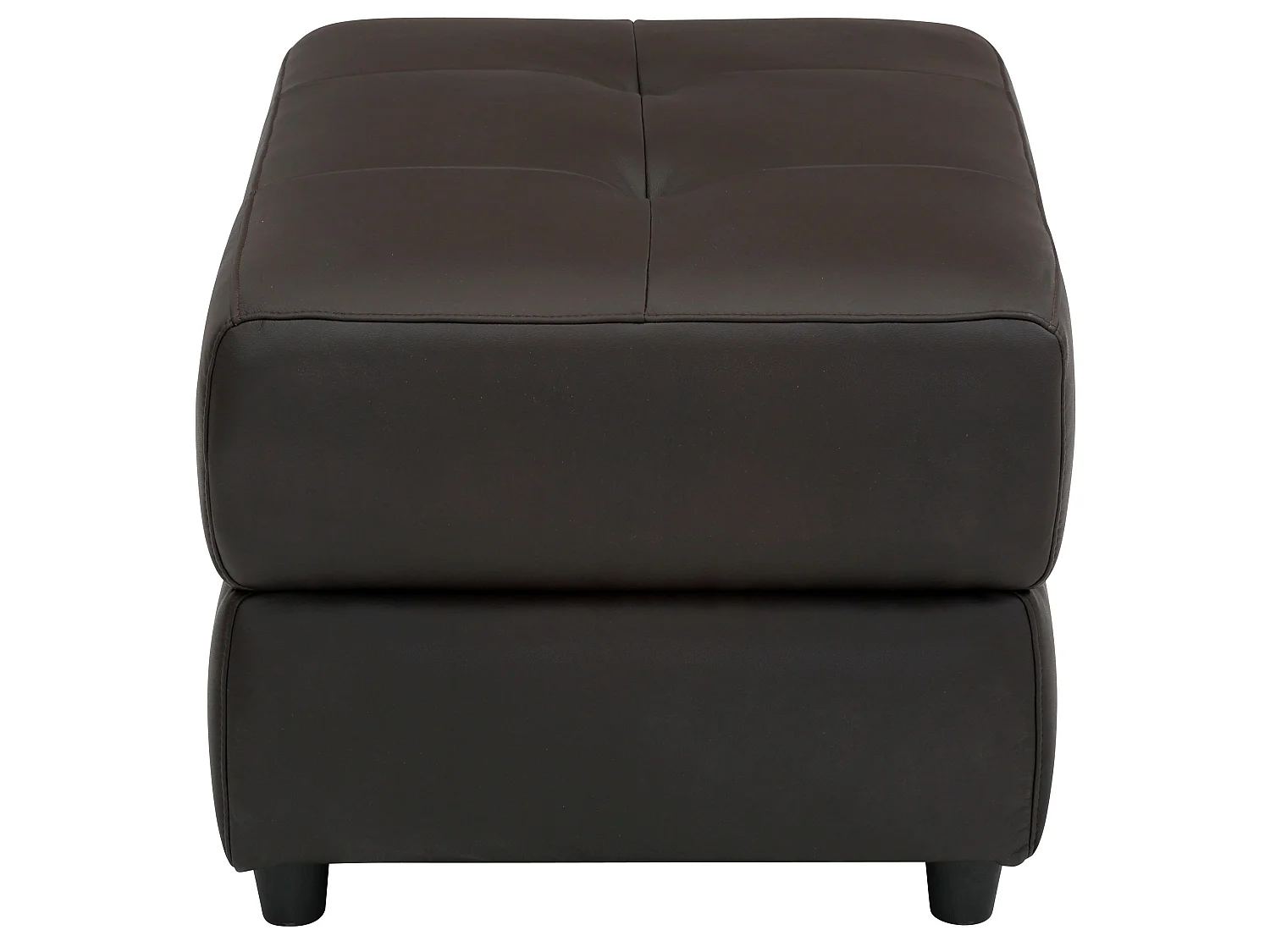 Capena | Pouf rembourré en PU marron