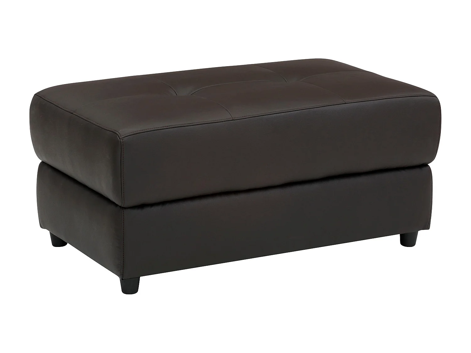Pouf imbottito in PU marrone
