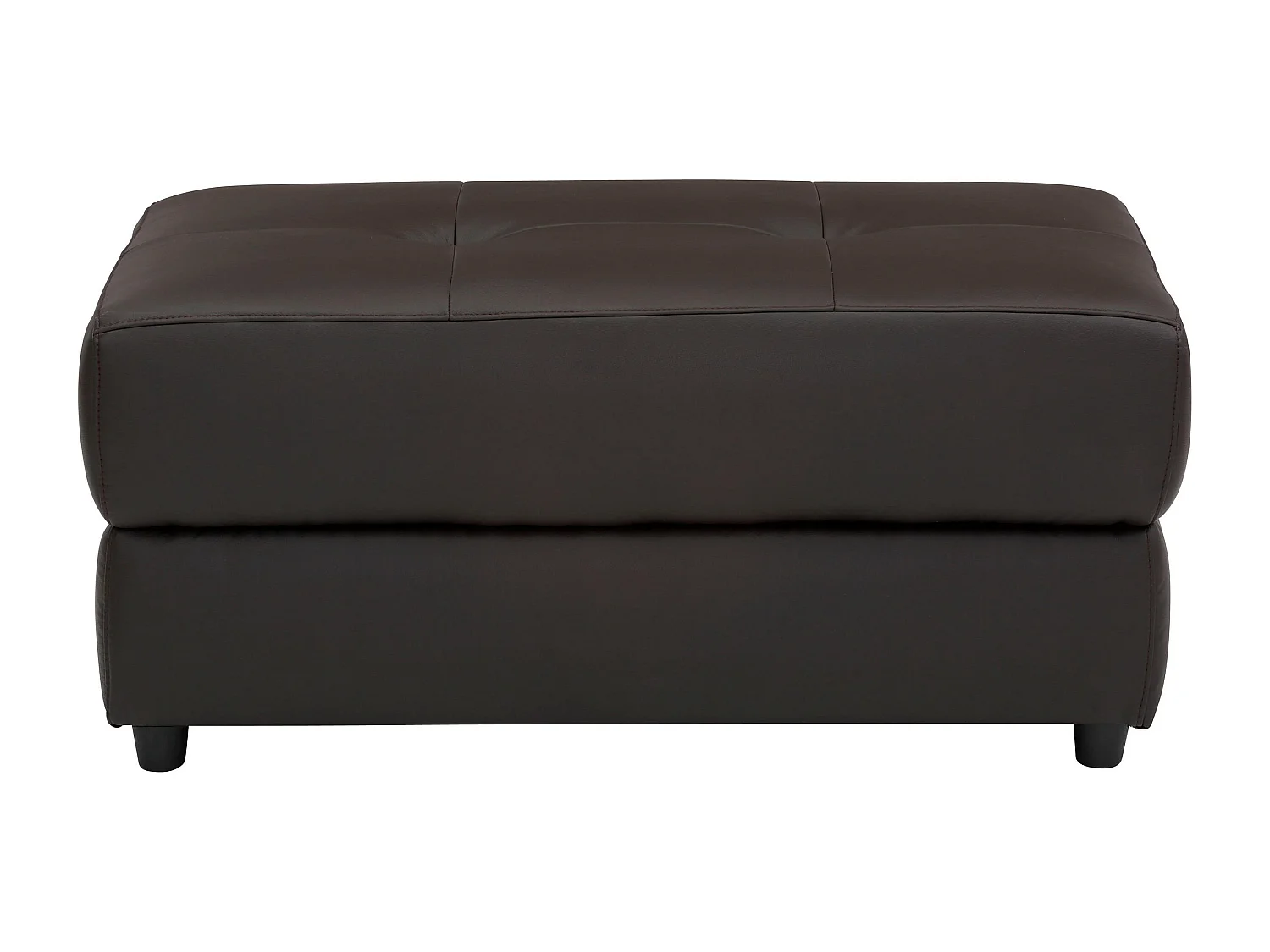 Pouf imbottito in PU marrone