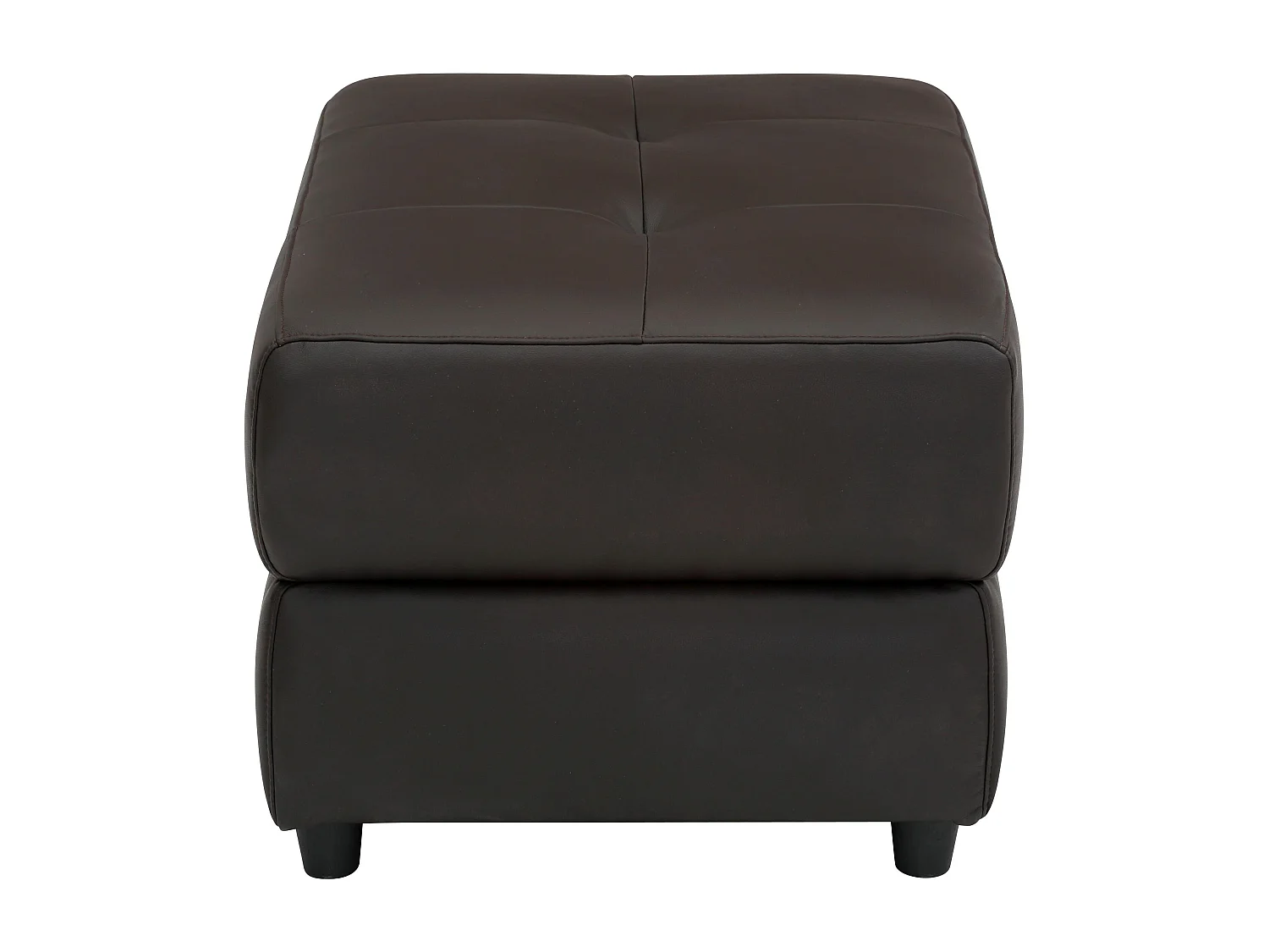 Pouf imbottito in PU marrone