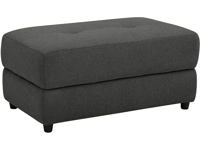 Capena | Pouf rembourré en tissu tissé anthracite