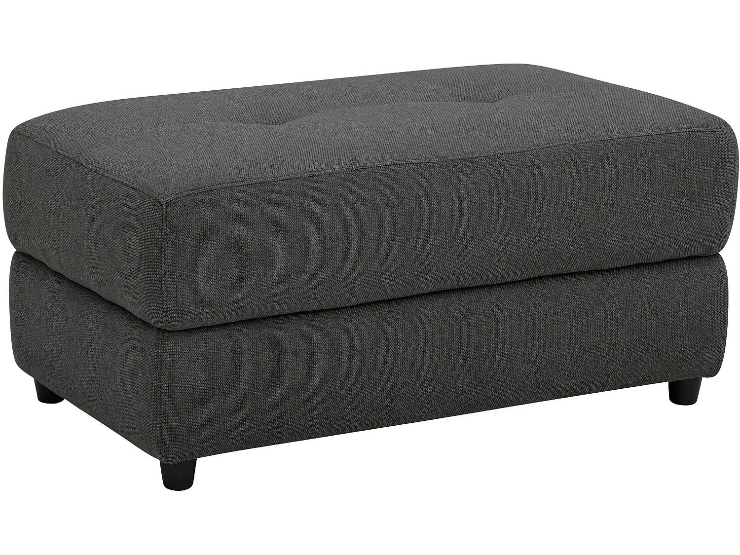 Capena | Pouf rembourré en tissu tissé anthracite