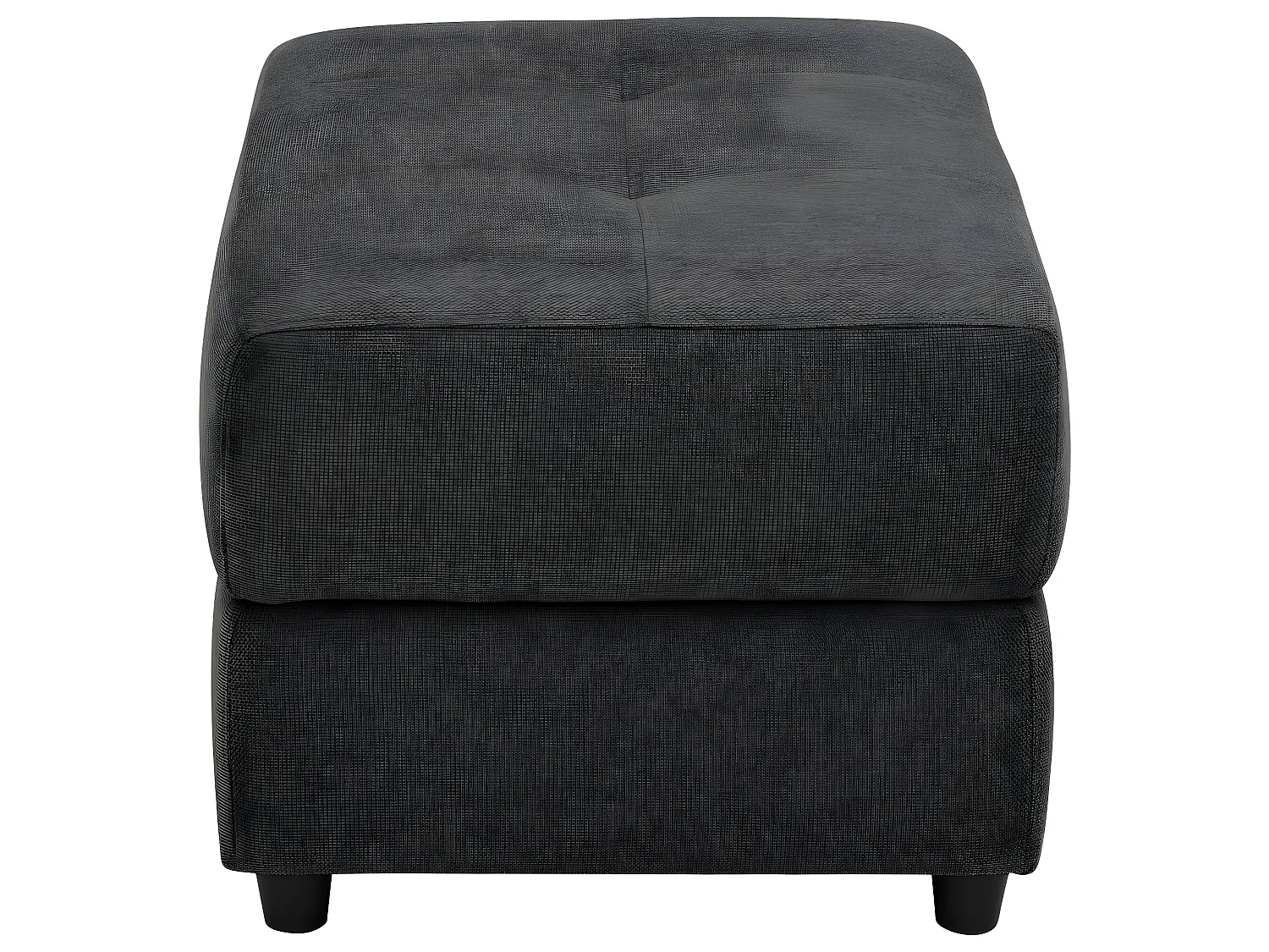 Capena | Pouf rembourré en tissu tissé anthracite
