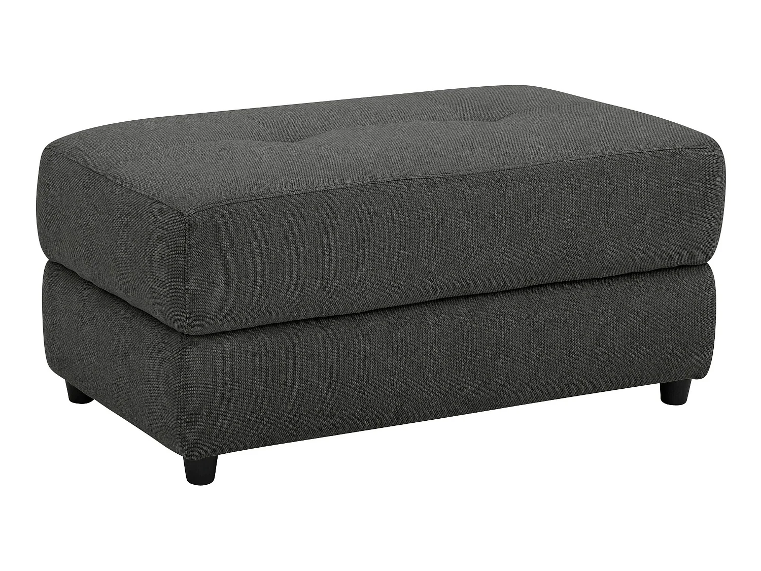 Capena | Pouf rembourré en tissu tissé anthracite