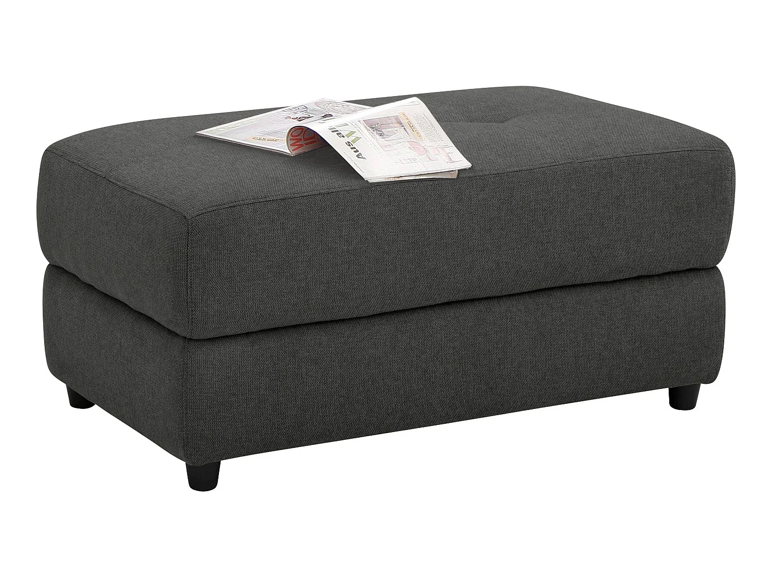 Puf tapizado en tejido antracita