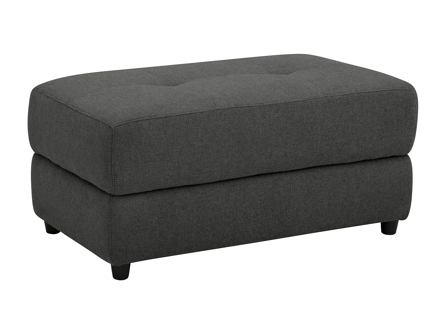 Capena | Pouf rembourré en tissu tissé anthracite