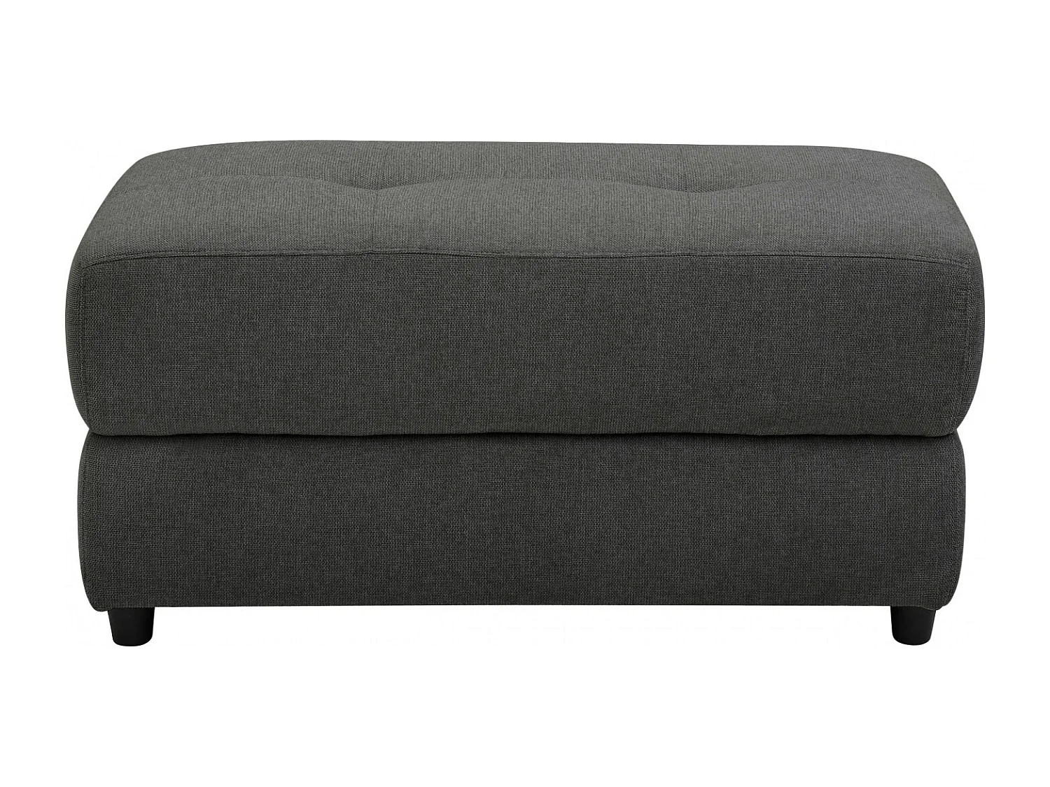Capena | Pouf rembourré en tissu tissé anthracite