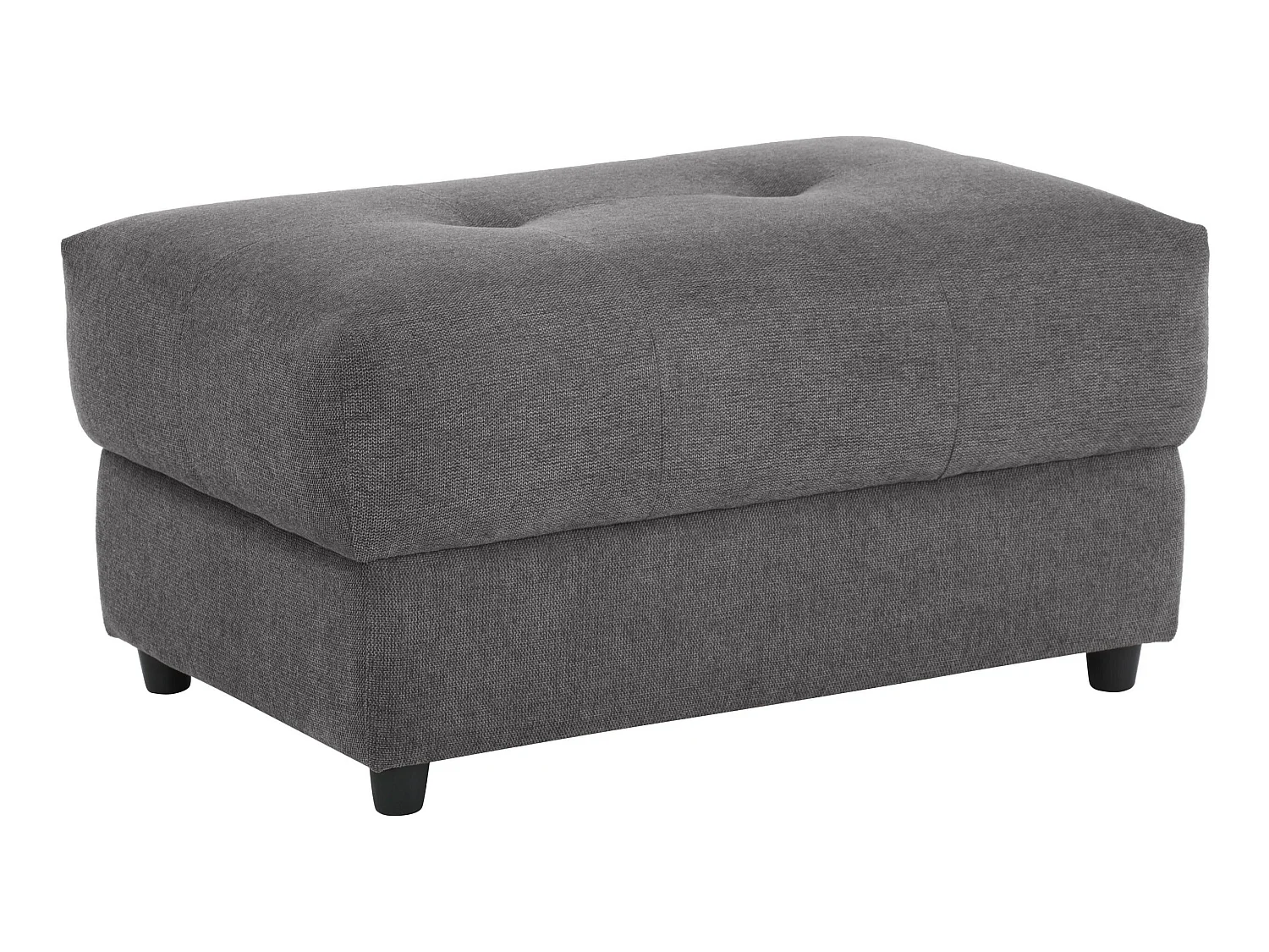 Tanaro | Pouf rembourré en tissu anthracite