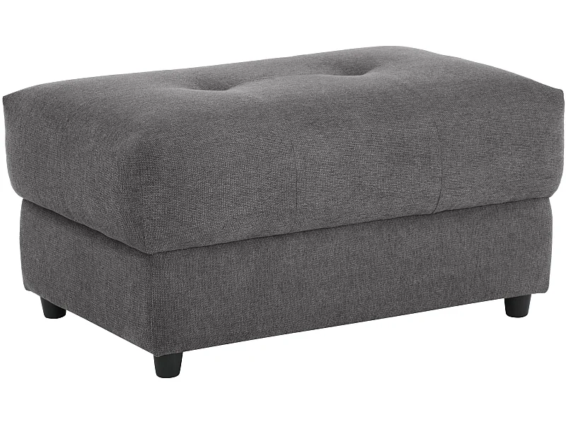 Tanaro | Pouf rembourré en tissu anthracite