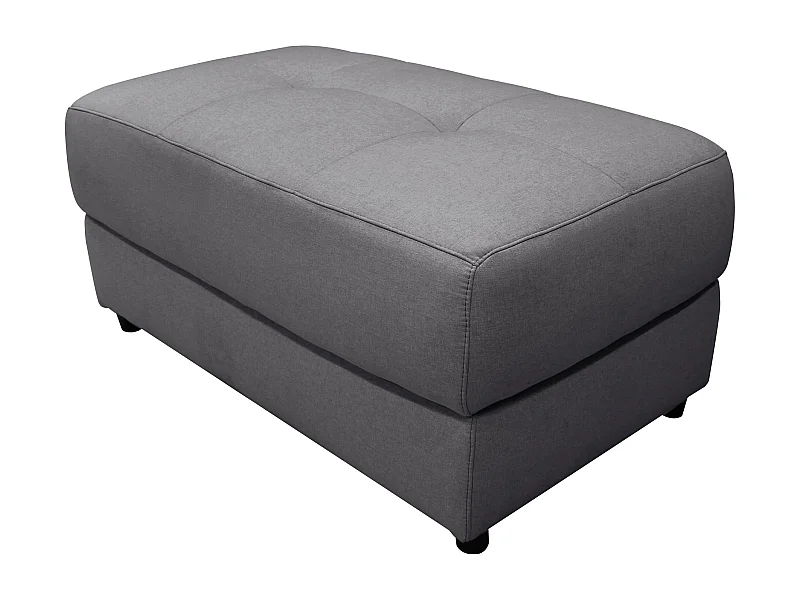 Capena | Pouf rembourré en tissu gris